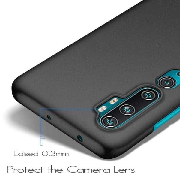 Xiaomi Mi Note 10/10 Pro Ultra-ohut kumipinnoitettu mattamusta Cover Basic V2 Black