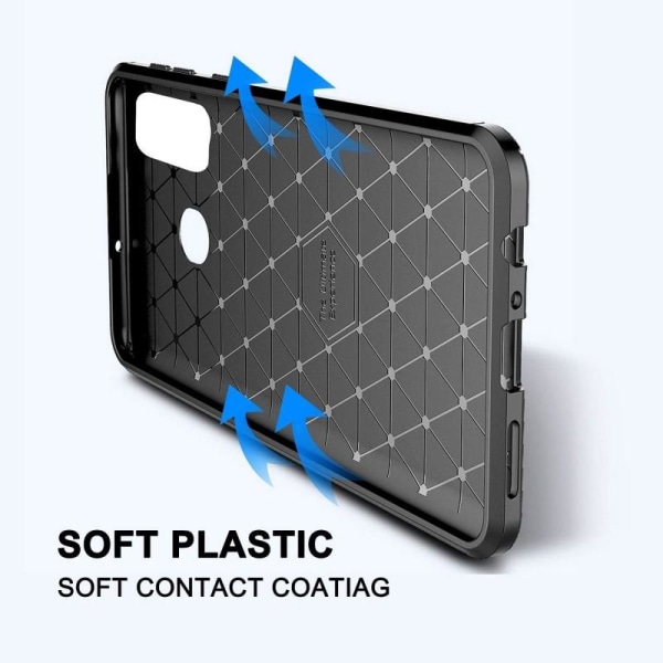 Google Pixel 4a Støtsikker Slim Cover FullCarbon V4 Black