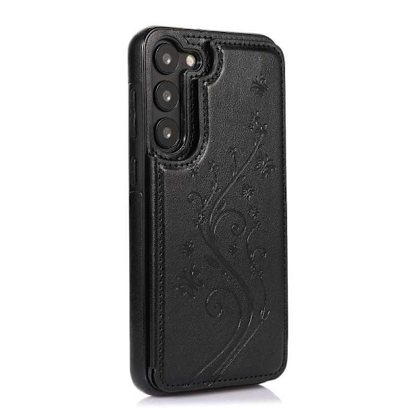 Samsung S24 Plus Iskunkestävä Kannen korttiteline 3-POCKET Flippr V2 - Musta