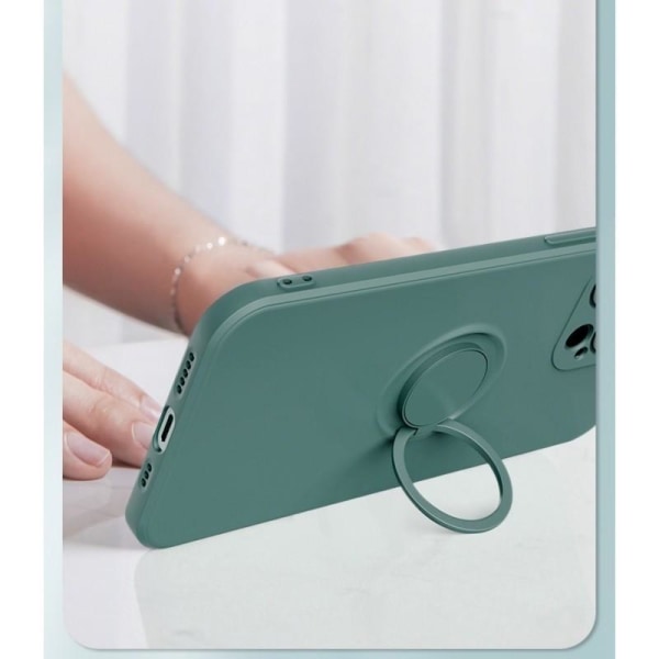 iPhone 13 Mini Stöttåligt Skal med Ringhållare CamShield Grön