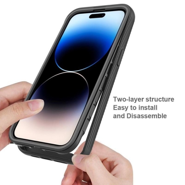 iPhone 15 Pro Max Heltäckande Premium 3D Skal 3in1 ThreeSixty Transparent