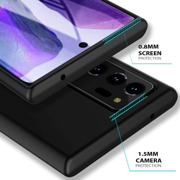 Samsung Note 20 Ultra Gummibelagd Mattsvart Silikon Skal Svart