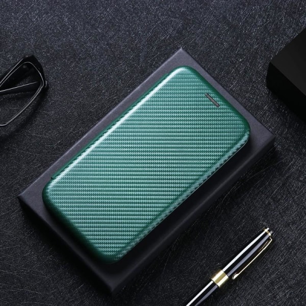 Samsung S10 Plus Flip-etui Kortspor CarbonDreams Grønn Green
