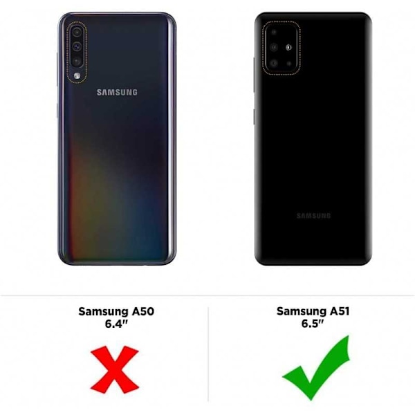 Samsung A51 gummibelagt mat sort silikonecover Black