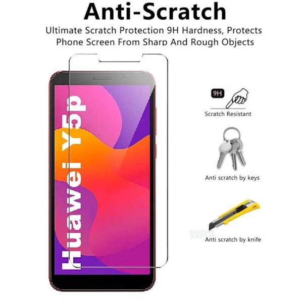 2-PACK Huawei Y5P Härdat glas 0.26mm 2.5D 9H Transparent