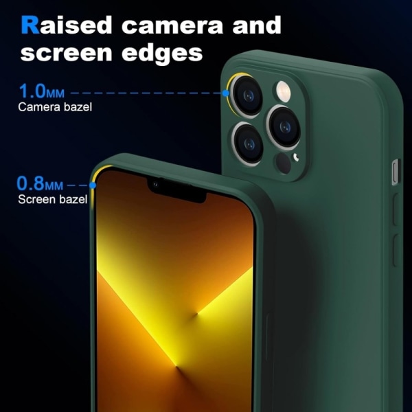 iPhone 15 Gummibelagd Mattgrönt Skal Kameraskydd Liquid - Grön