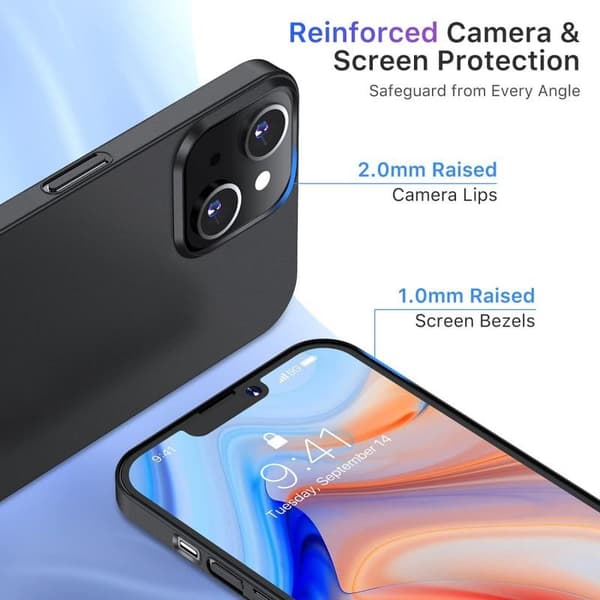 iPhone 15 Ultra-ohut kumipinnoitettu Mattavärinen Basic V2 Svart