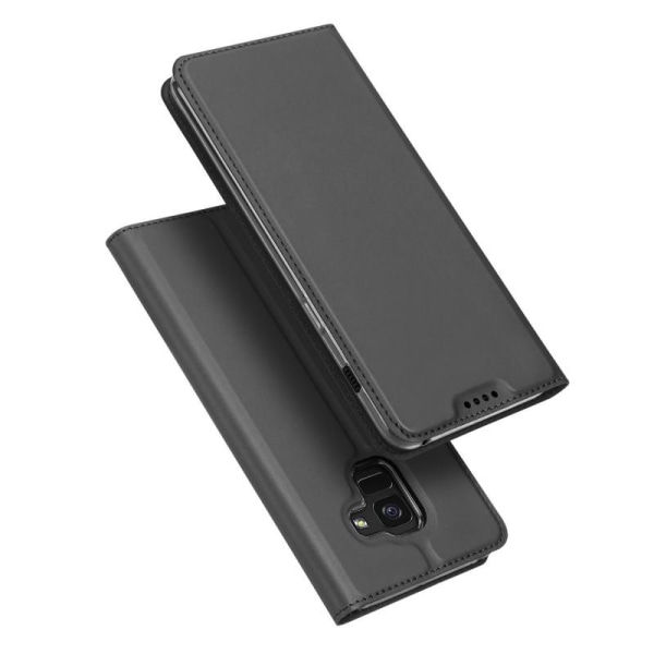 Samsung A8 2018 Flip Case Skin Pro med kortrum Svart