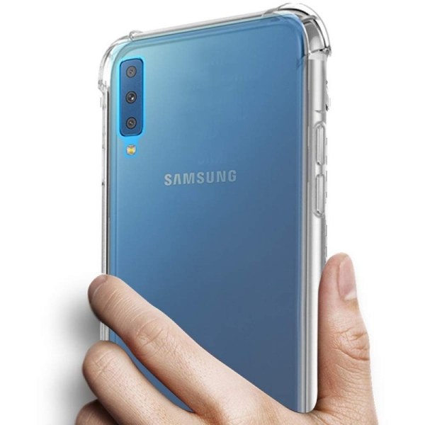 Samsung A7 2018 Stöttåligt Skal med Förstärkta Hörn Transparent