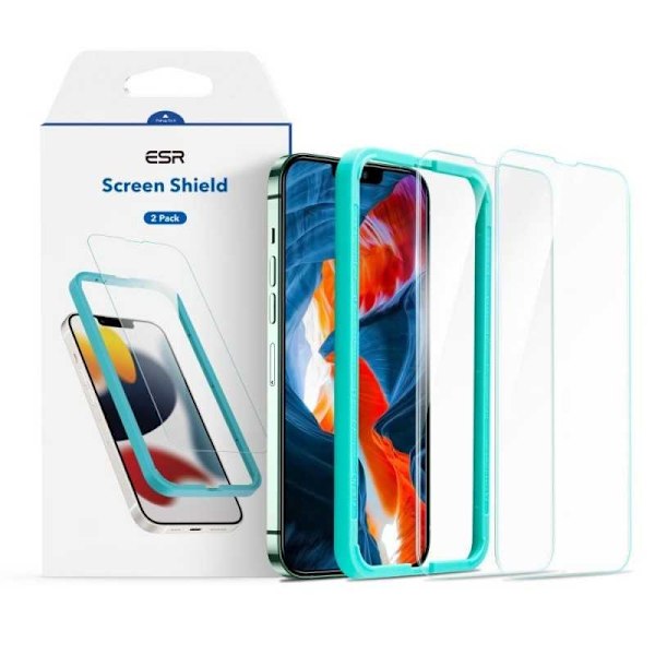 2-pakke iPhone 13/13 Pro ESR 9H buet glas Transparent