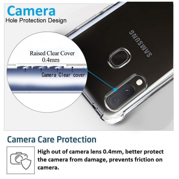 Samsung A20e Stöttåligt Skal med Förstärkta Hörn (SM-A202F) Transparent