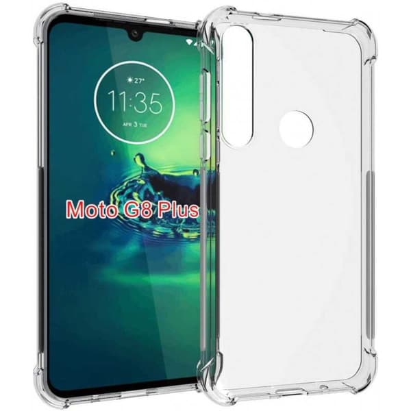 Motorola Moto G8 Plus Iskunvaimennus Silikoni Shell Shockr Transparent
