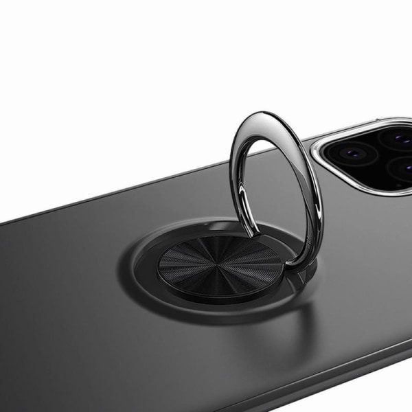 iPhone 11 Pro Max Praktisk Stöttåligt Skal med Ringhållare V3 Svart