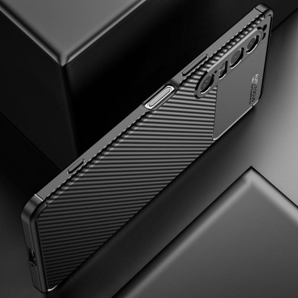 Xperia 1 IV Stöttåligt Slimmat Skal FullCarbon V4 Svart