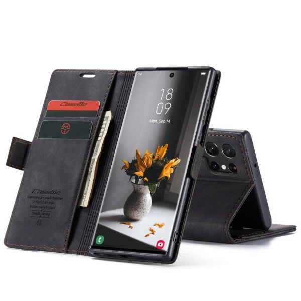 Samsung S23 Ultra Exclusive & Elegant Flip Case CaseMe 3-FACK Black