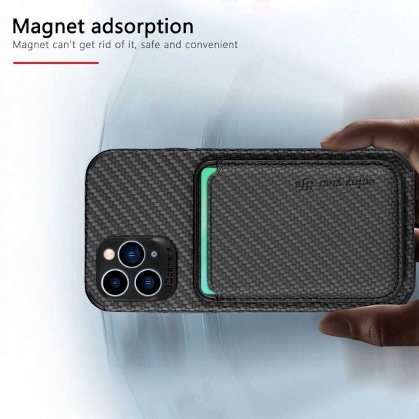 Iskunkestävä kuori Magsafe RFID:llä magneettikorttipidikkeellä iPhone 11 Pro Black