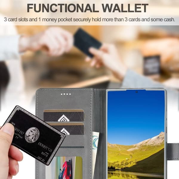 LC.IMEEKE Plånboksfodral Samsung S25 Ultra - Grå