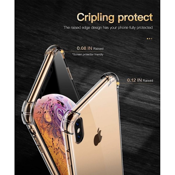 iPhone XS Max iskuja vaimentava silikonikotelo Shockr Transparent