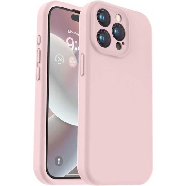 iPhone 16 Pro Max Gummibelagt Skal med Kameraskydd Liquid V2 - Rosa