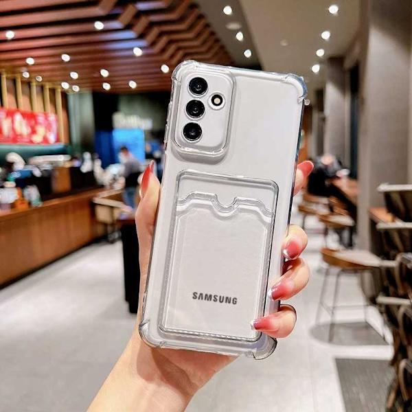 Ohut iskunkestävä kännykkäkuori korttipaikalla Samsung A54 5G Transparent