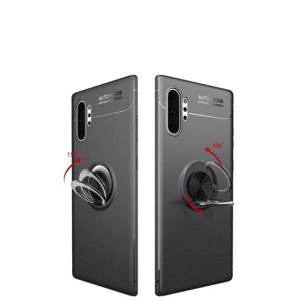 Samsung Note 10 Plus praktisk stødsikkert cover med ringholder V Black