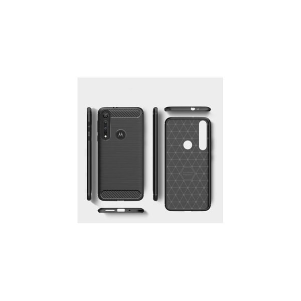 Motorola One Macro Iskunkestävä SlimCarbon -kotelo Black