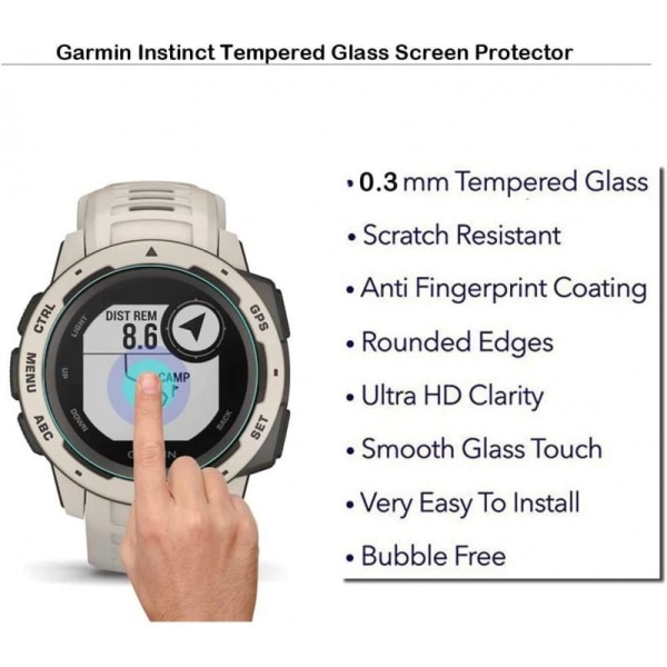 Garmin Instinct Solar Härdat Glas 0.2mm 9H 2.5D Transparent