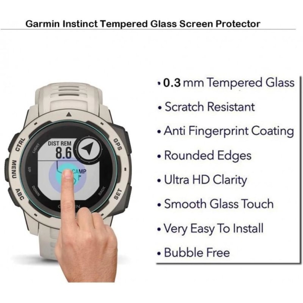 Garmin Instinct Solar hærdet glas 0,2mm 9H 2,5D Transparent