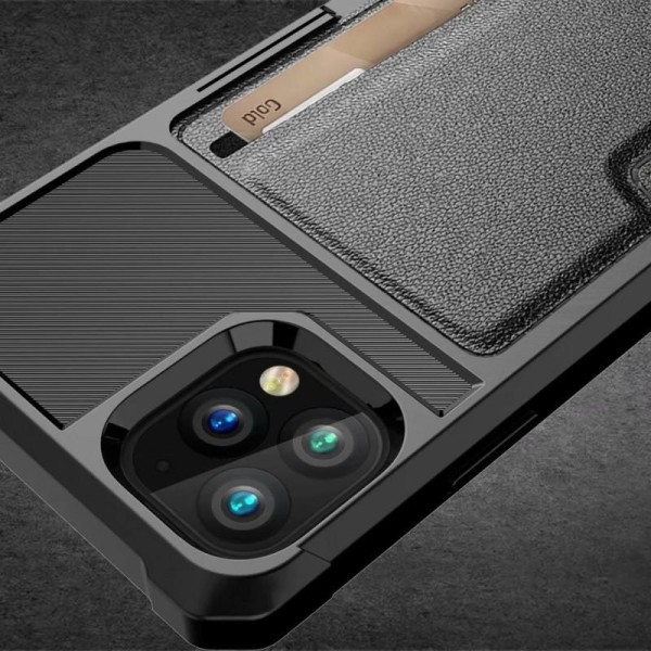 iPhone 12 Pro Max Iskunkestävä kansi korttipaikalla Solid V2 Black