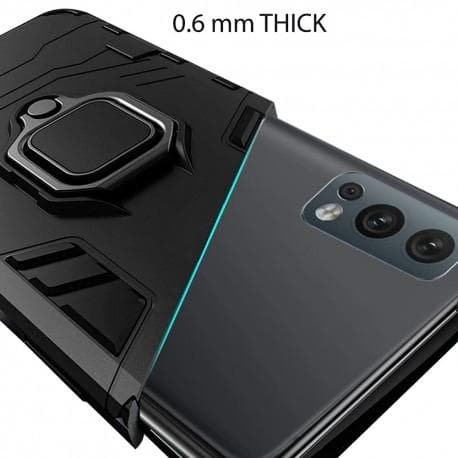 OnePlus Nord 2 5G Stöttåligt Skal med Ringhållare ThinArmor® Black
