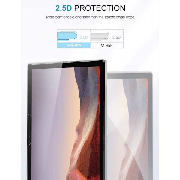 Microsoft Surface Pro 7 Härdat glas 0.26mm 2.5D 9H Transparent