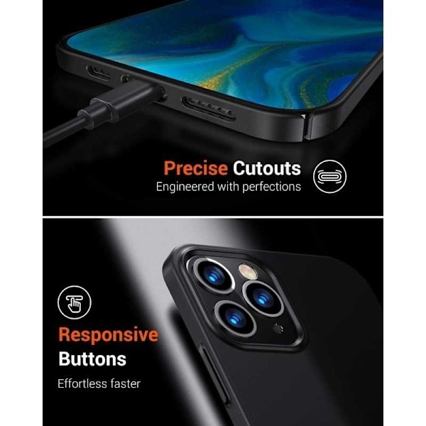 Ultratunt Lätt Mattsvart Skal iPhone 15/14/13/12/11/XS/XR/8/7 Black iPhone XS Max