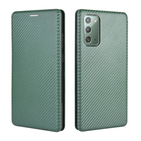 Samsung Note 20 Flip Veske Kortspor CarbonDreams Grønn Green