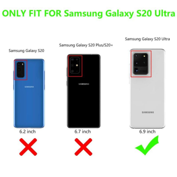 Samsung S20 Ultra Praktisk stødsikkert cover med ringholder V4 Black