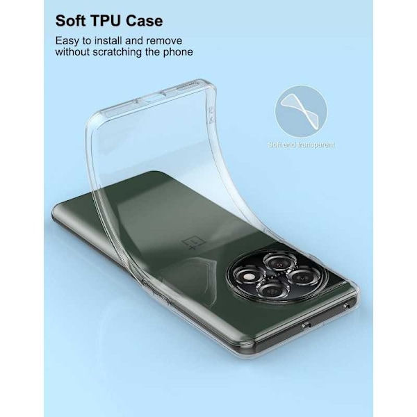 OnePlus 11 stødabsorberende blødt etui Enkelt Transparent