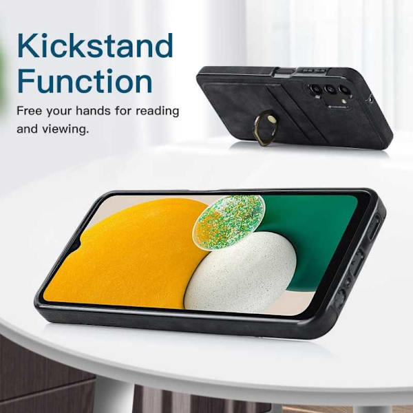 Samsung A13 5G / A04s mobilcover med kortholder Retro V4 Svart