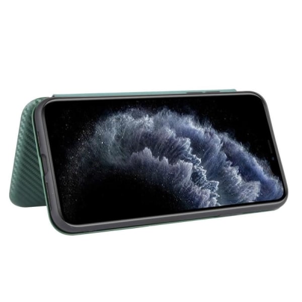 iPhone 11 Pro Max Flip Case Kortrum CarbonDreams Grøn Green