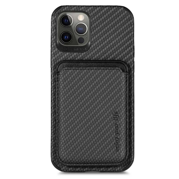 iPhone 12 Pro Max Stødsikker skal med magnetisk kortholder Magsafe RFID Black
