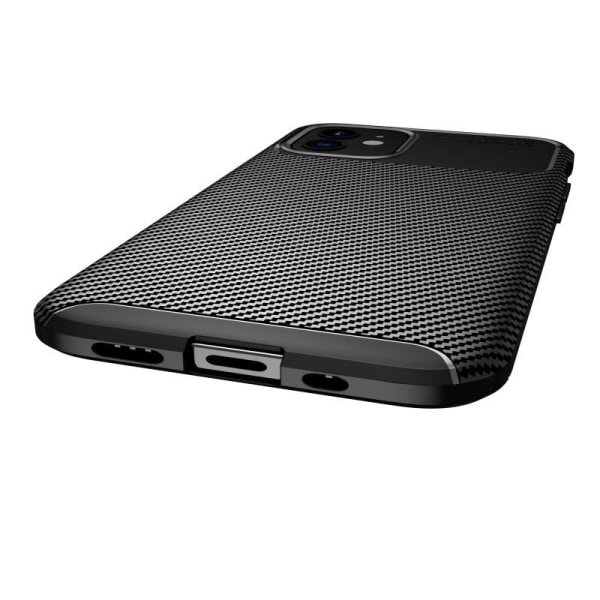 iPhone 12 Mini Iskunkestävä ohut suojus FullCarbon V4 Black