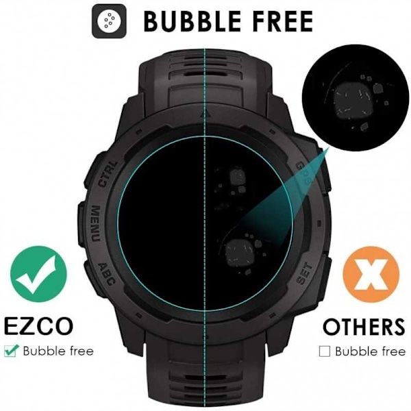 Garmin Instinct hærdet glas 0,2 mm 9H 2,5D Transparent