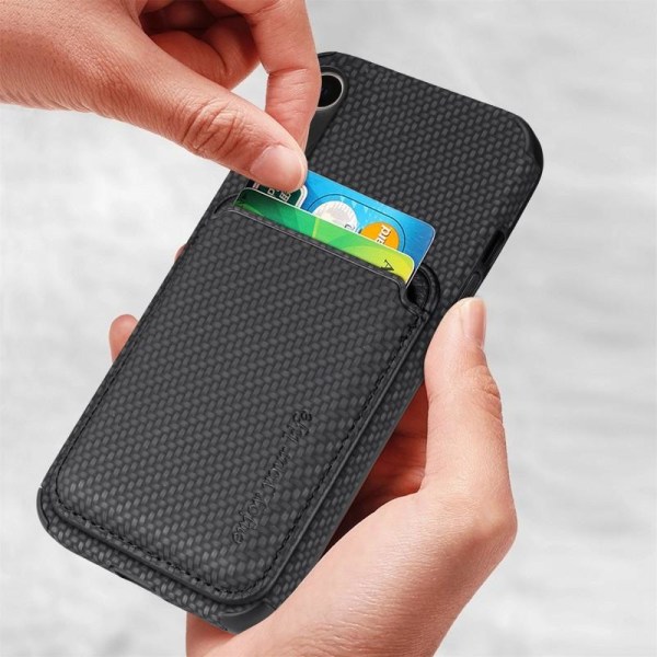 iPhone XR Stødsikkert etui med magnetisk kortholder Magsafe RFID Black