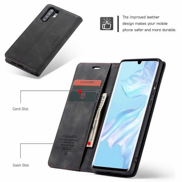 Huawei P30 Pro Elegant Flip Case CaseMe 3-FACK Black