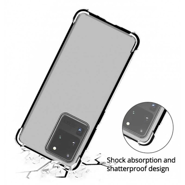 Samsung S20 Ultra Stöttåligt Skal med Förstärkta Hörn Transparent