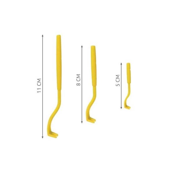 3-PACK Fästingplockare Verktyg Olika Storlek Gul