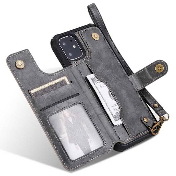 iPhone 12 Pro Max Multifunktionell Korthållare 5-FACK Winston Svart