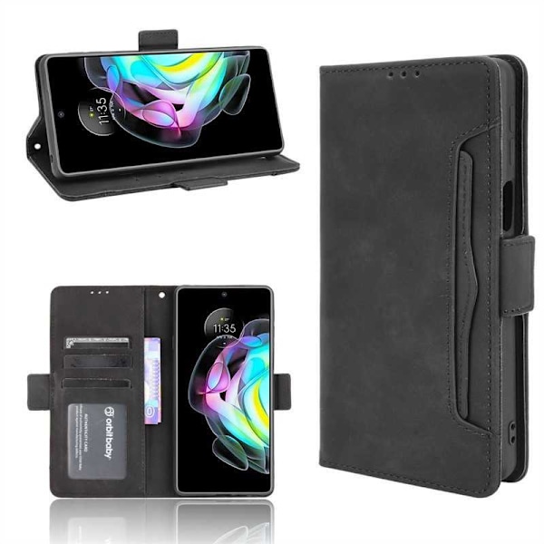 Motorola Edge 20 Plånboksfodral PU-Läder 6-FACK Winston V3 Svart