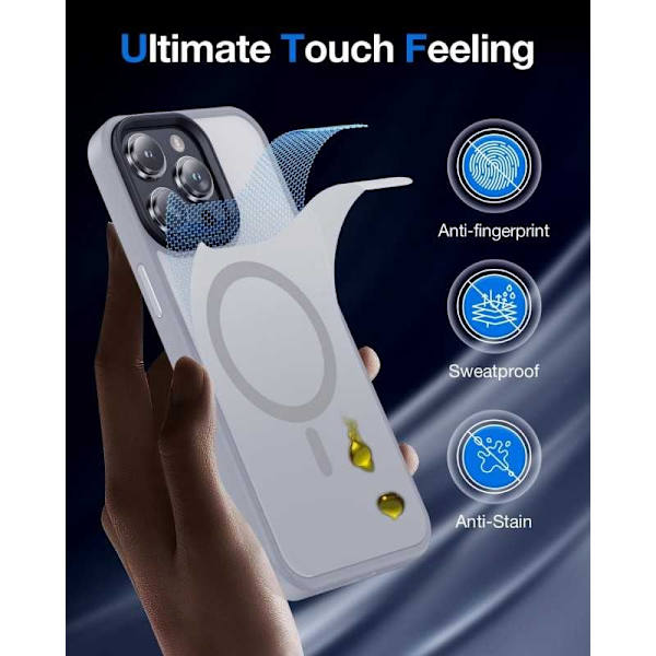 iPhone 15 Pro Max Stötdämpande Skal MagSafe-Kompatibelt V2 - Grå