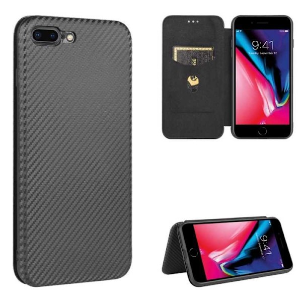 iPhone 7 Plus /8 Plus Flipfodral Kortfack CarbonDreams Svart