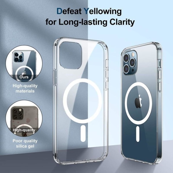 iPhone 14 Pro Max gjennomsiktig støtdemperveske MagSafe-kompatib Transparent