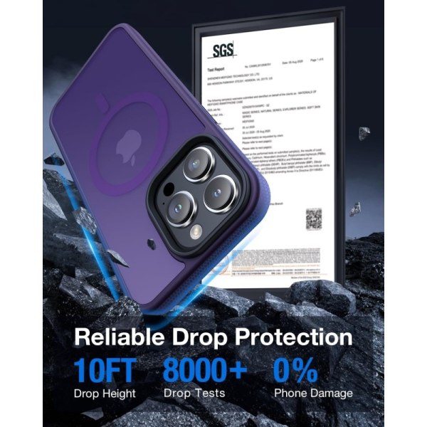 iPhone 15 Pro gjennomsiktig støtdemperveske MagSafe-kompatibel V